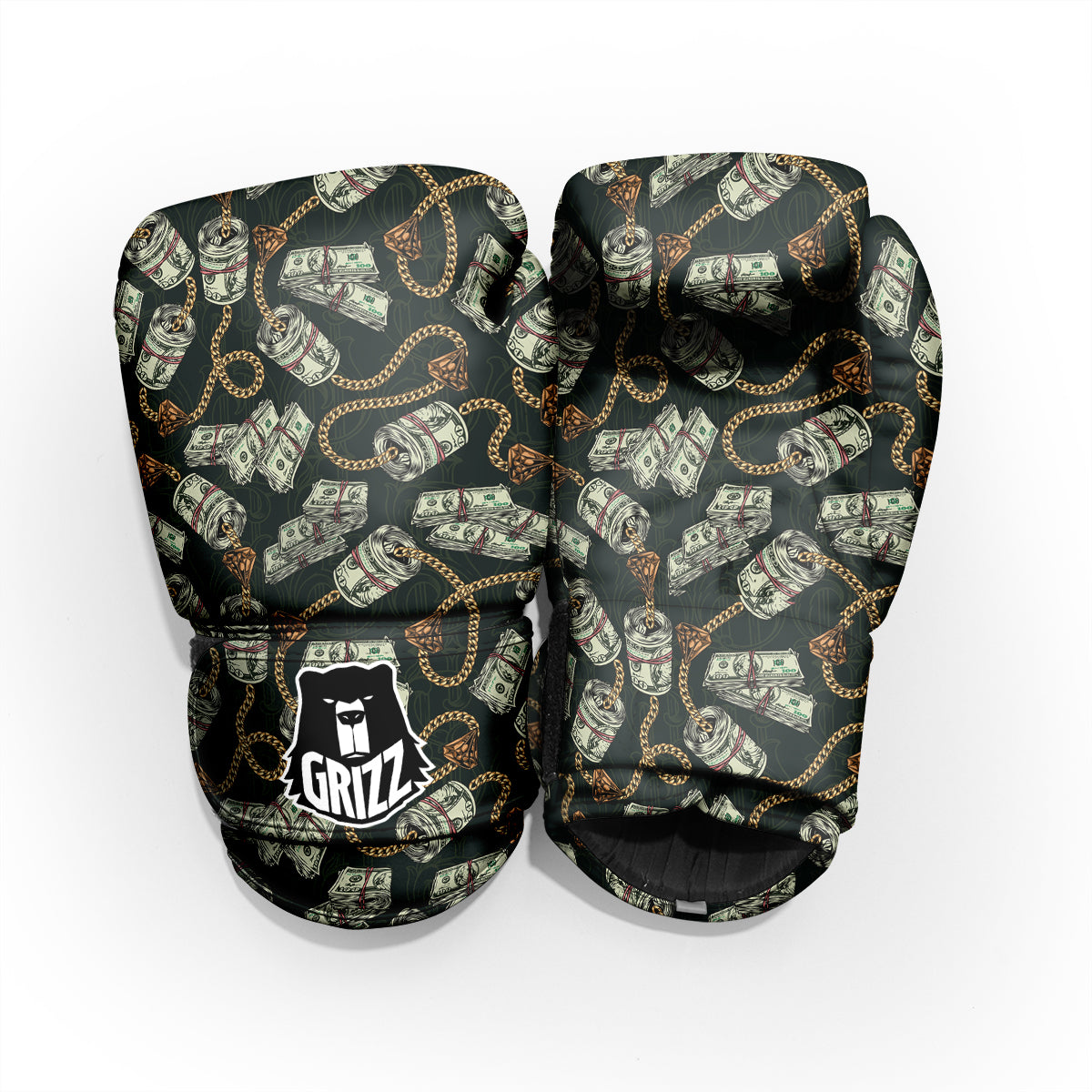 US Dollar Print Pattern Sparring Gloves-grizzshop
