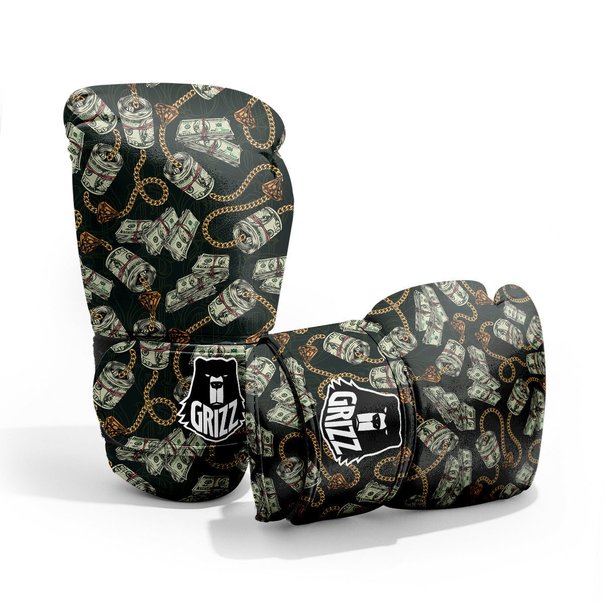 US Dollar Print Pattern Sparring Gloves-grizzshop