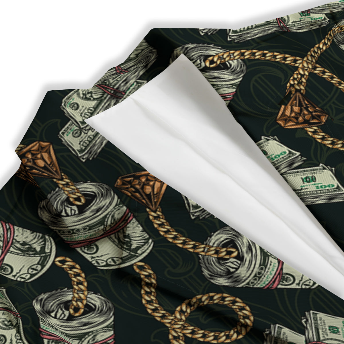 US Dollar Print Pattern Women's Blazer-grizzshop