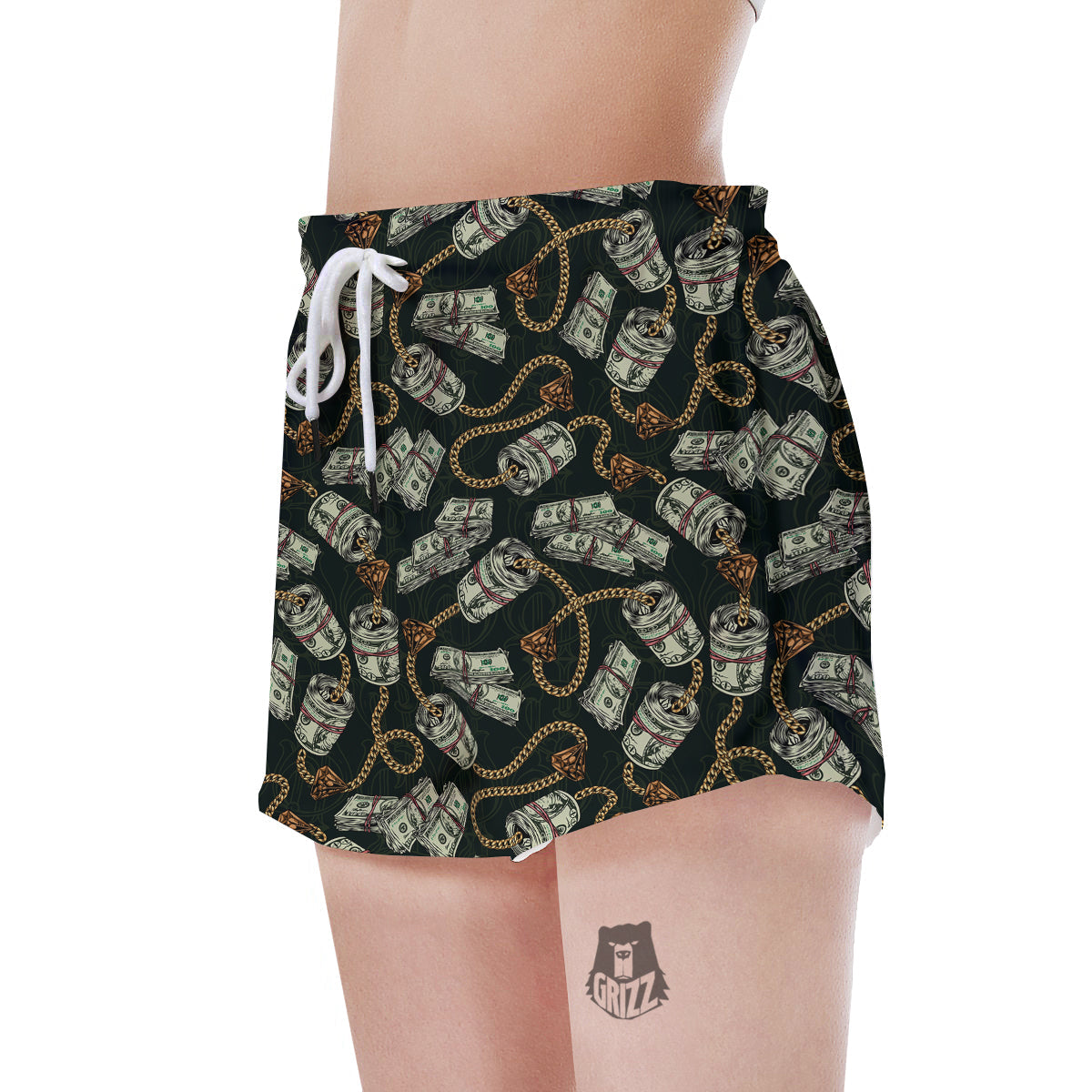 US Dollar Print Pattern Women's Shorts-grizzshop