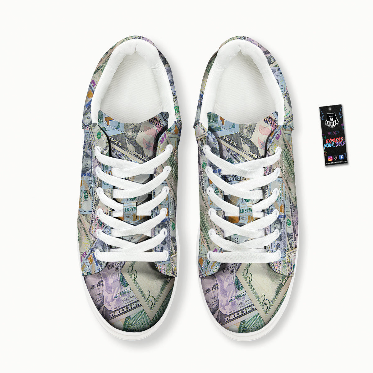 US Dollar Print Platform Shoes-grizzshop