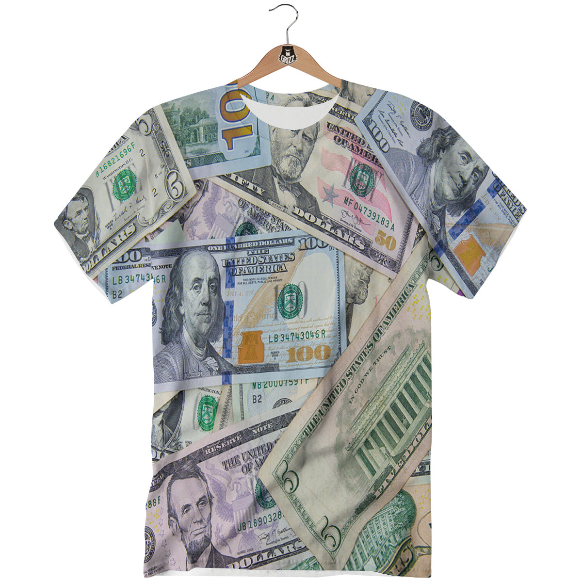 US Dollar Print T-Shirt-grizzshop