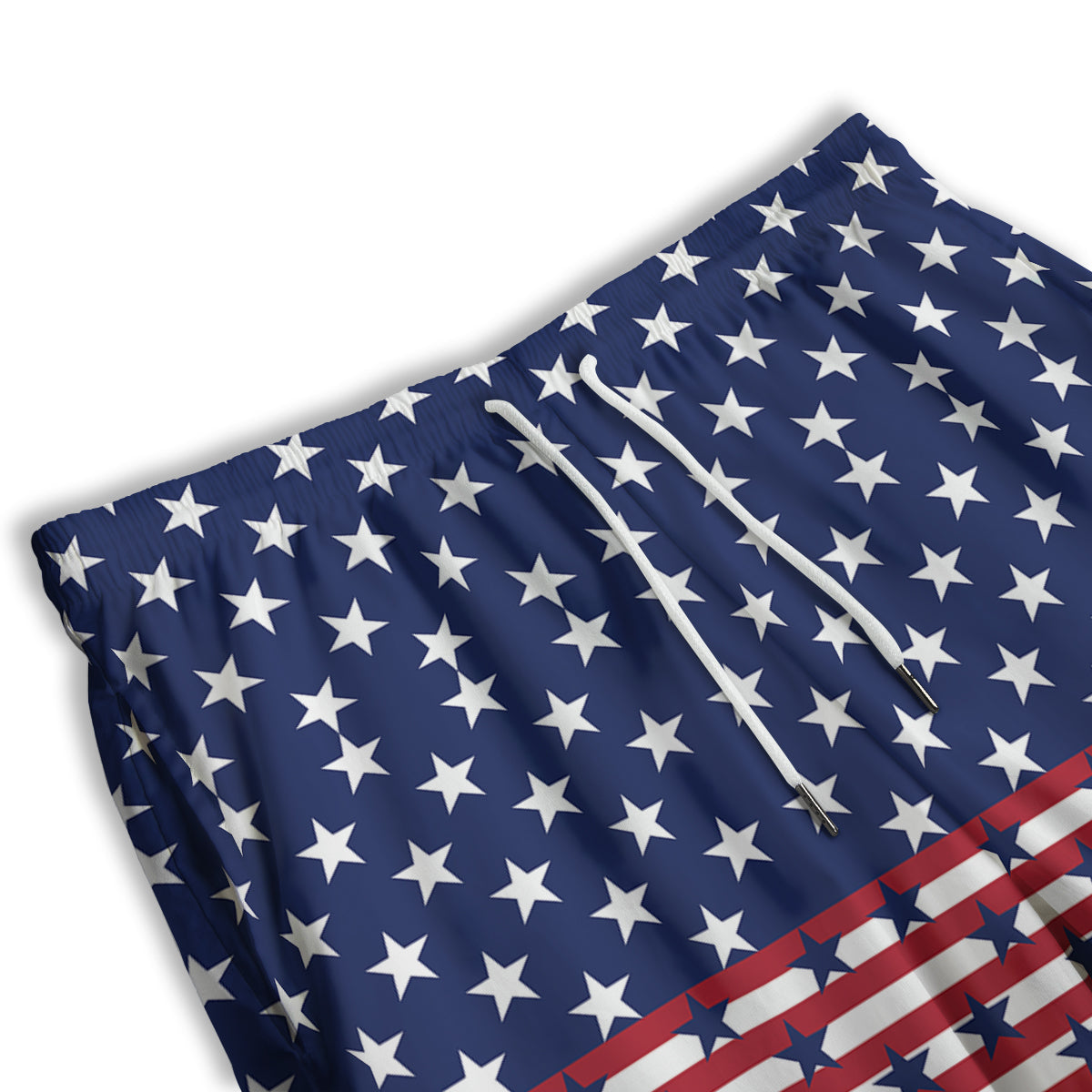 USA Blue And White Star Print Pattern Men's Athletic Shorts