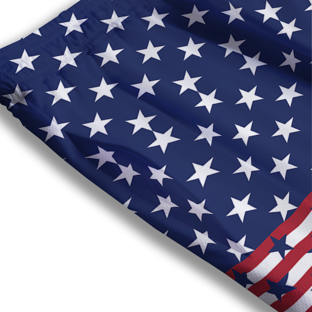 USA Blue And White Star Print Pattern Mesh Shorts