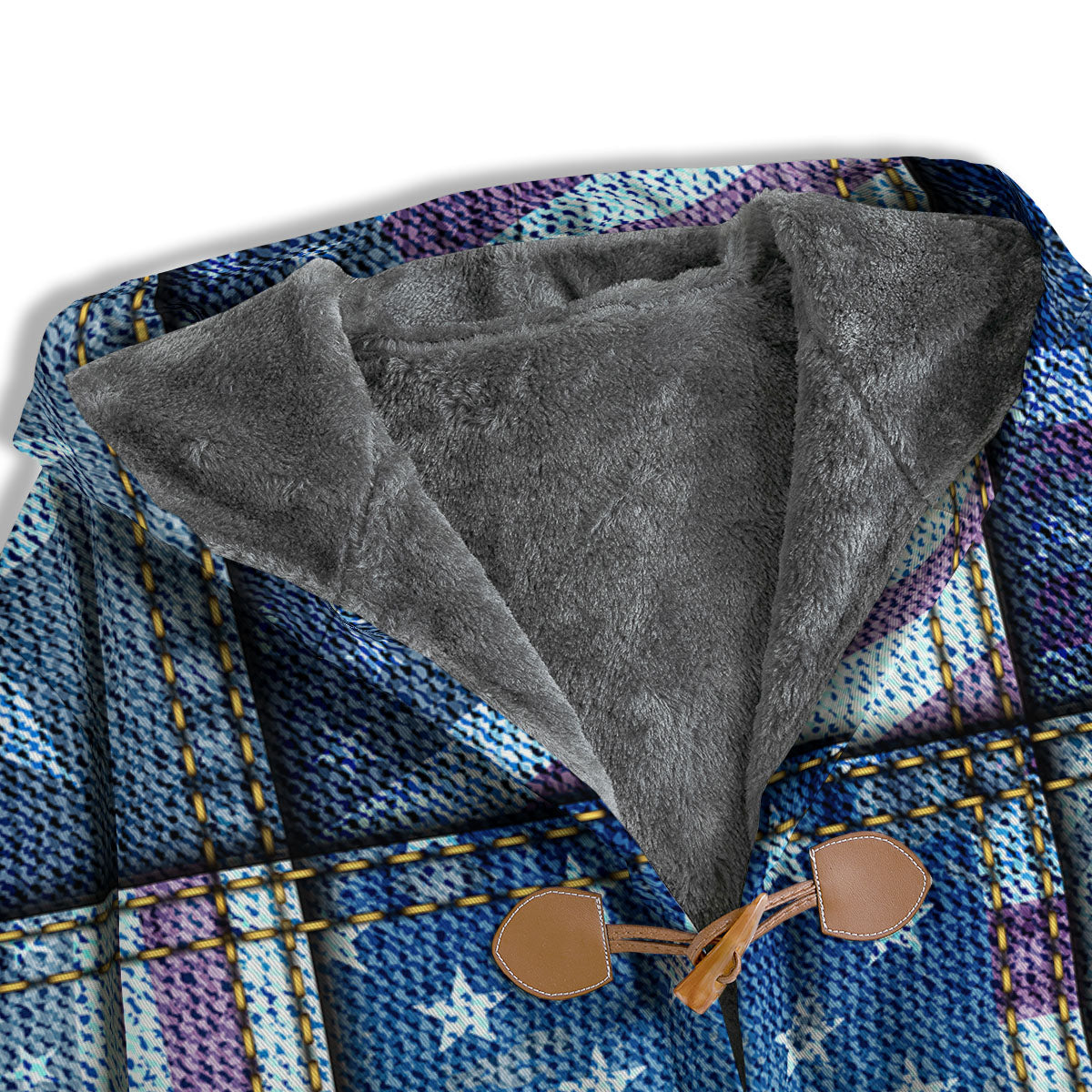 USA Denim Patchwork 4th of July Print Men's Windbreaker Jacket-grizzshop