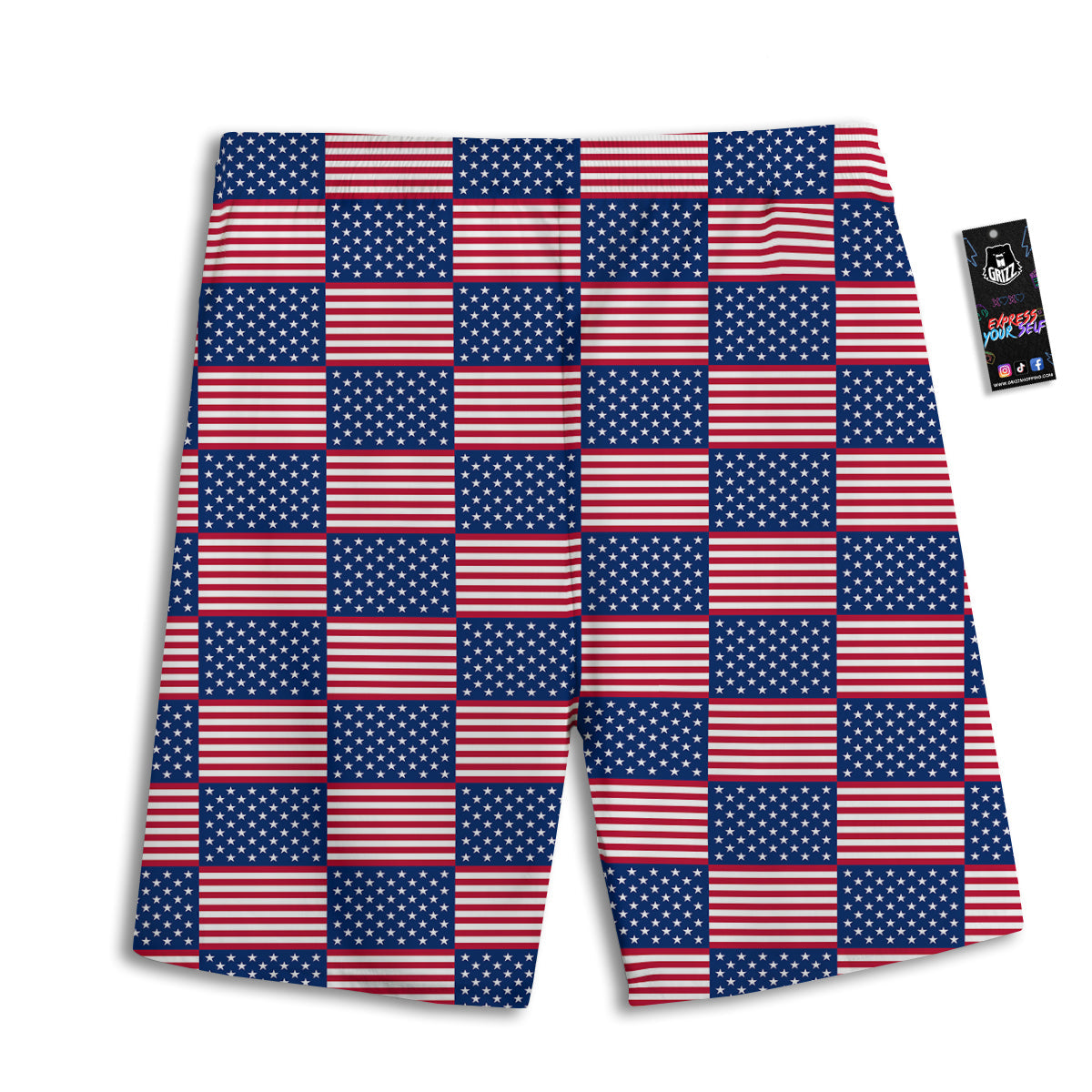 USA Flag 4th of July Print Pattern Men's Athletic Shorts