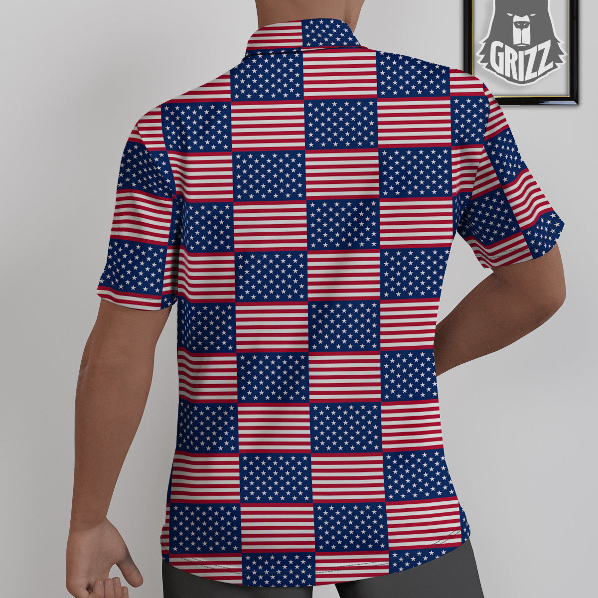 USA Flag 4th of July Print Pattern Untucked Shirts-grizzshop