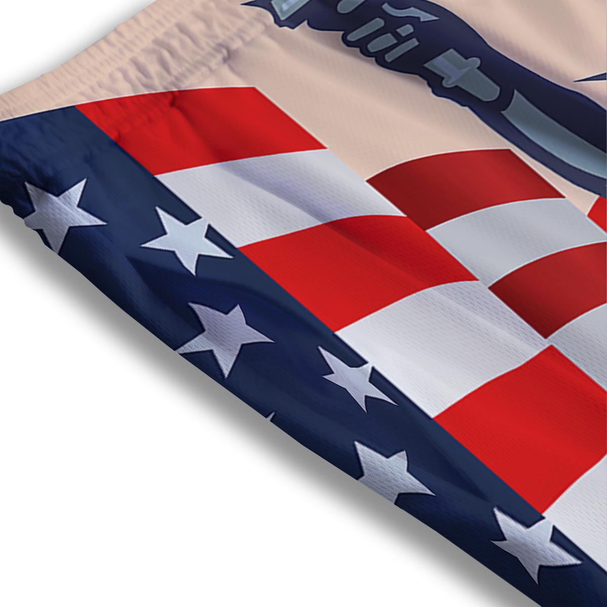 USA Flag Statue of Liberty Print Mesh Shorts