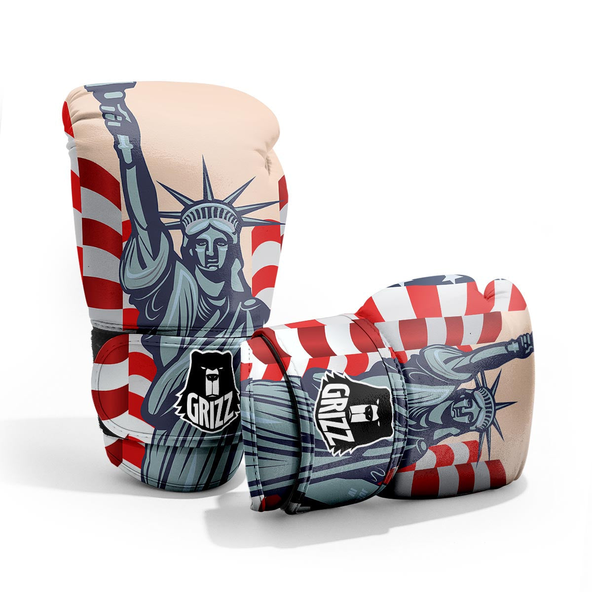 USA Flag Statue of Liberty Print Pro Boxing Glove