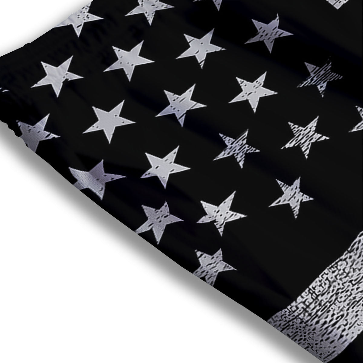 USA Flag White And Black Print Mesh Shorts