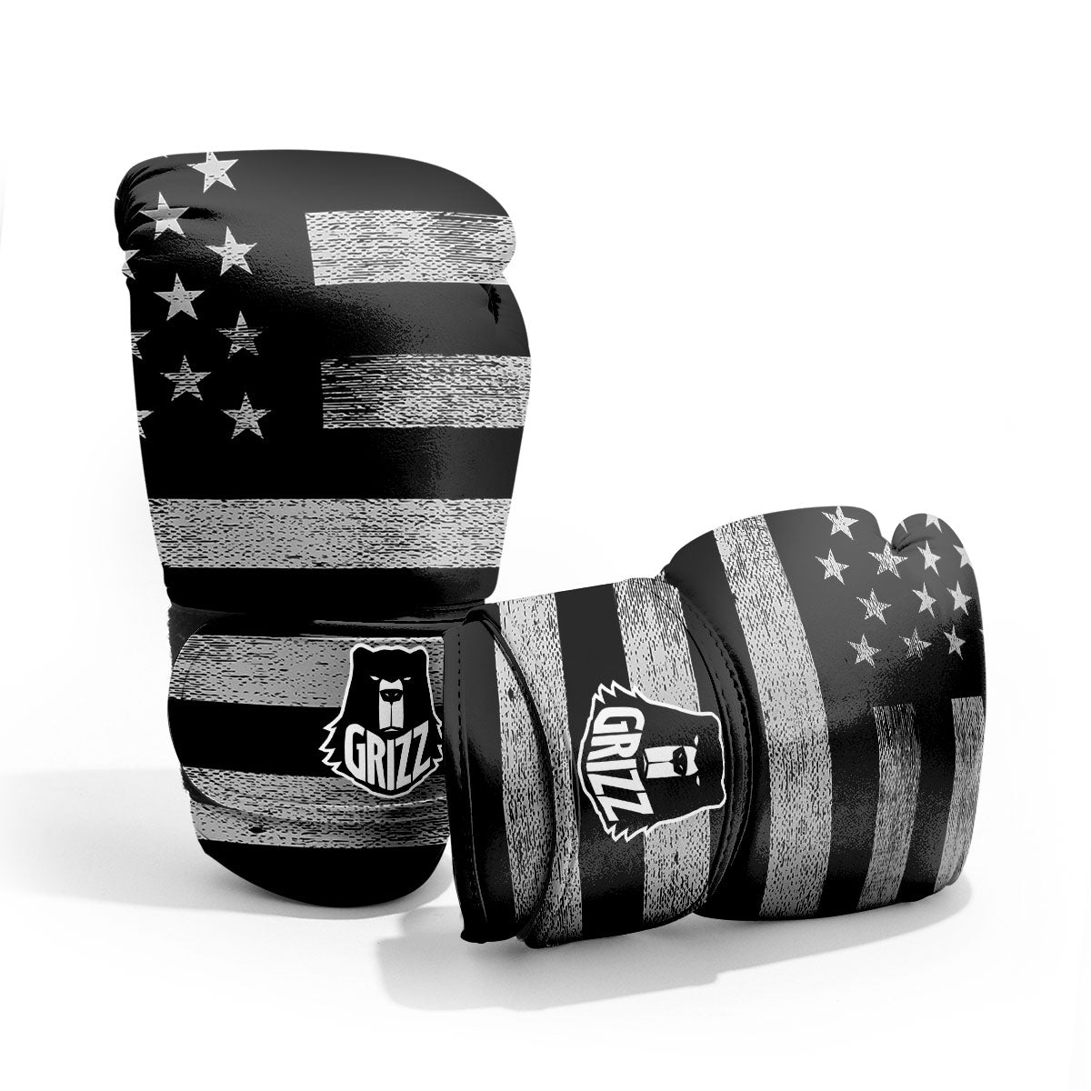 USA Flag White And Black Print Pro Boxing Glove