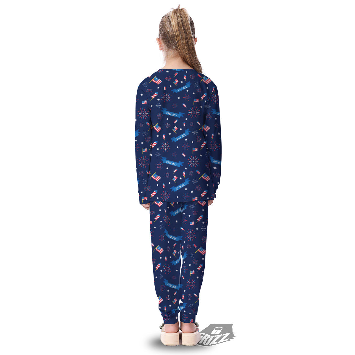 USA Star 4th of July Print Pattern Kid's Pajamas-grizzshop