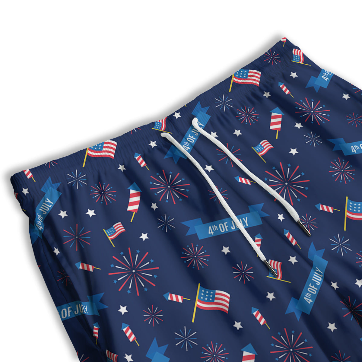 USA Star 4th of July Print Pattern Men's Athletic Shorts