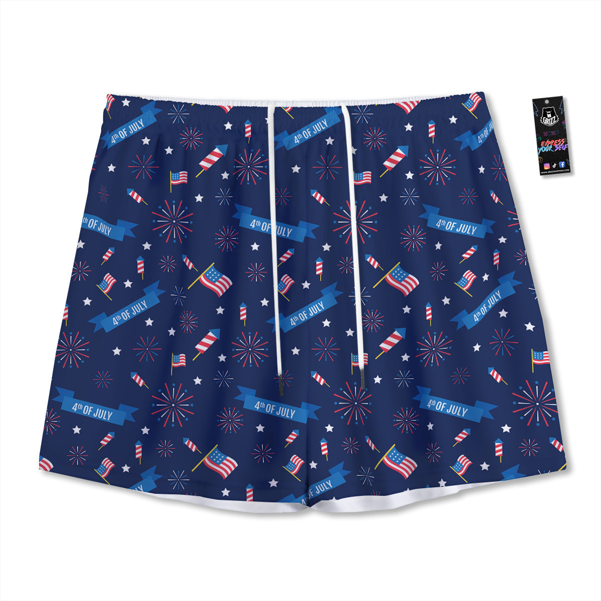 Tropical Hawaiian Dark Print Pattern Mesh Shorts