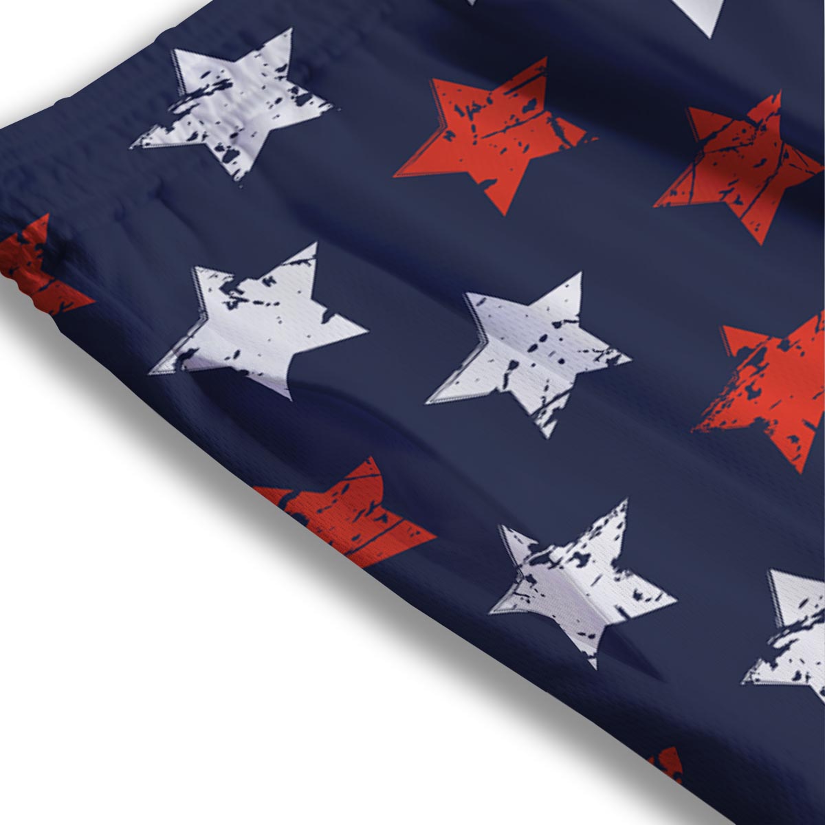 USA Star Blue And Red Print Pattern Mesh Shorts