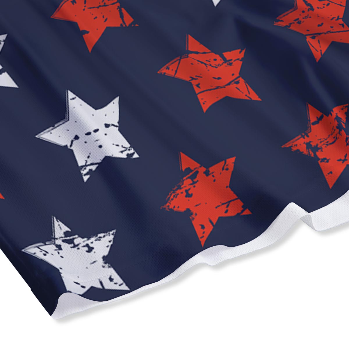 USA Star Blue And Red Print Pattern Mesh Shorts