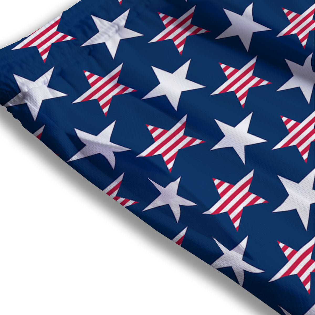 USA Star Fourth of July Print Pattern Mesh Shorts