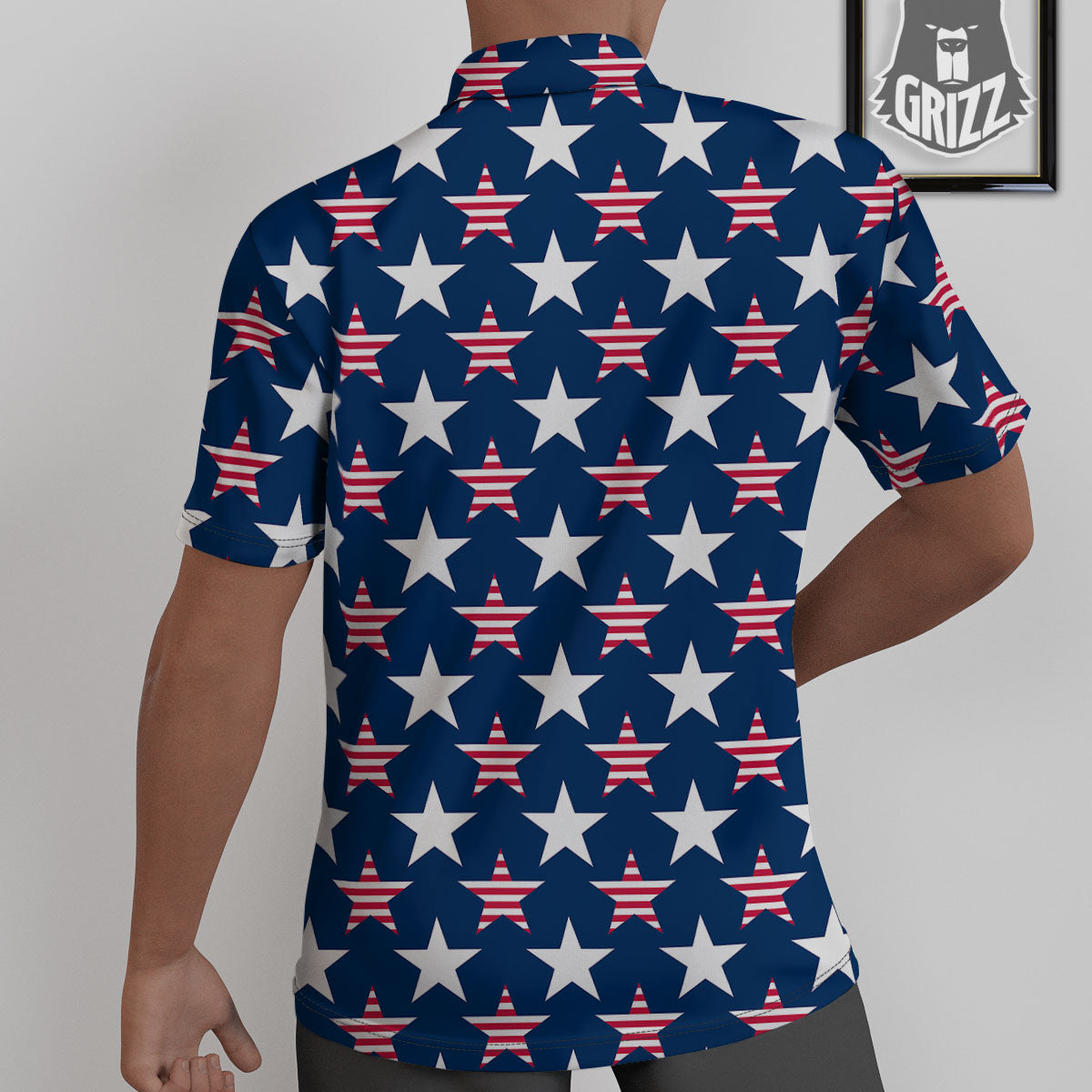 USA Star Fourth of July Print Pattern Untucked Shirts-grizzshop