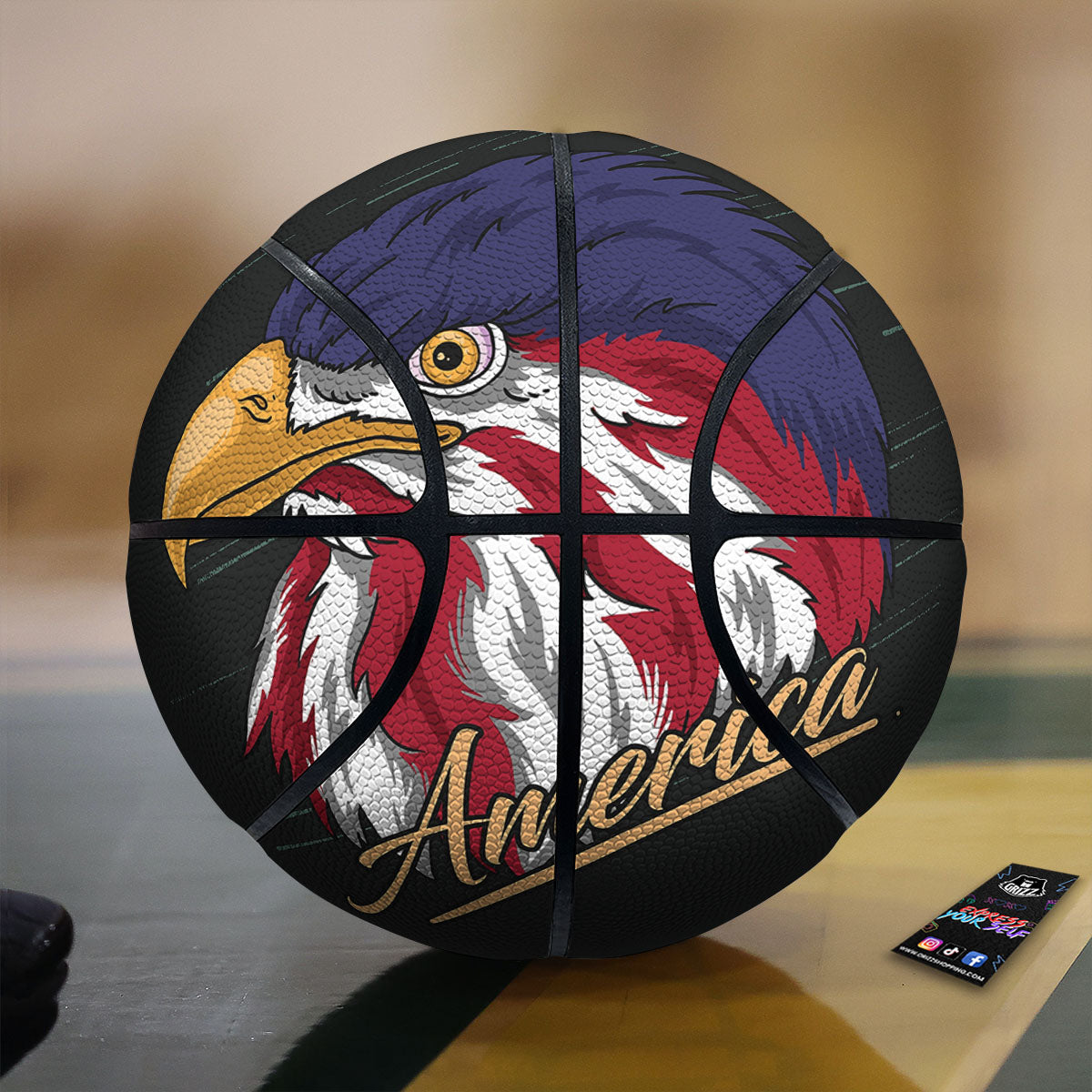 USA Eagle Patriotic Print Basketball
