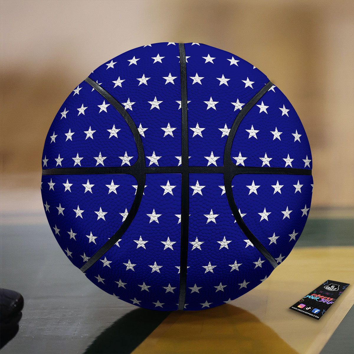 USA Star White And Blue Print Pattern Basketball