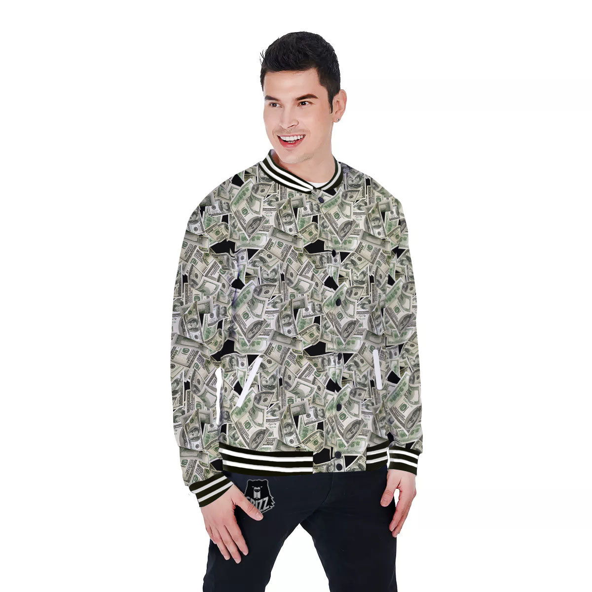 USD Flying Print Baseball Jacket-grizzshop