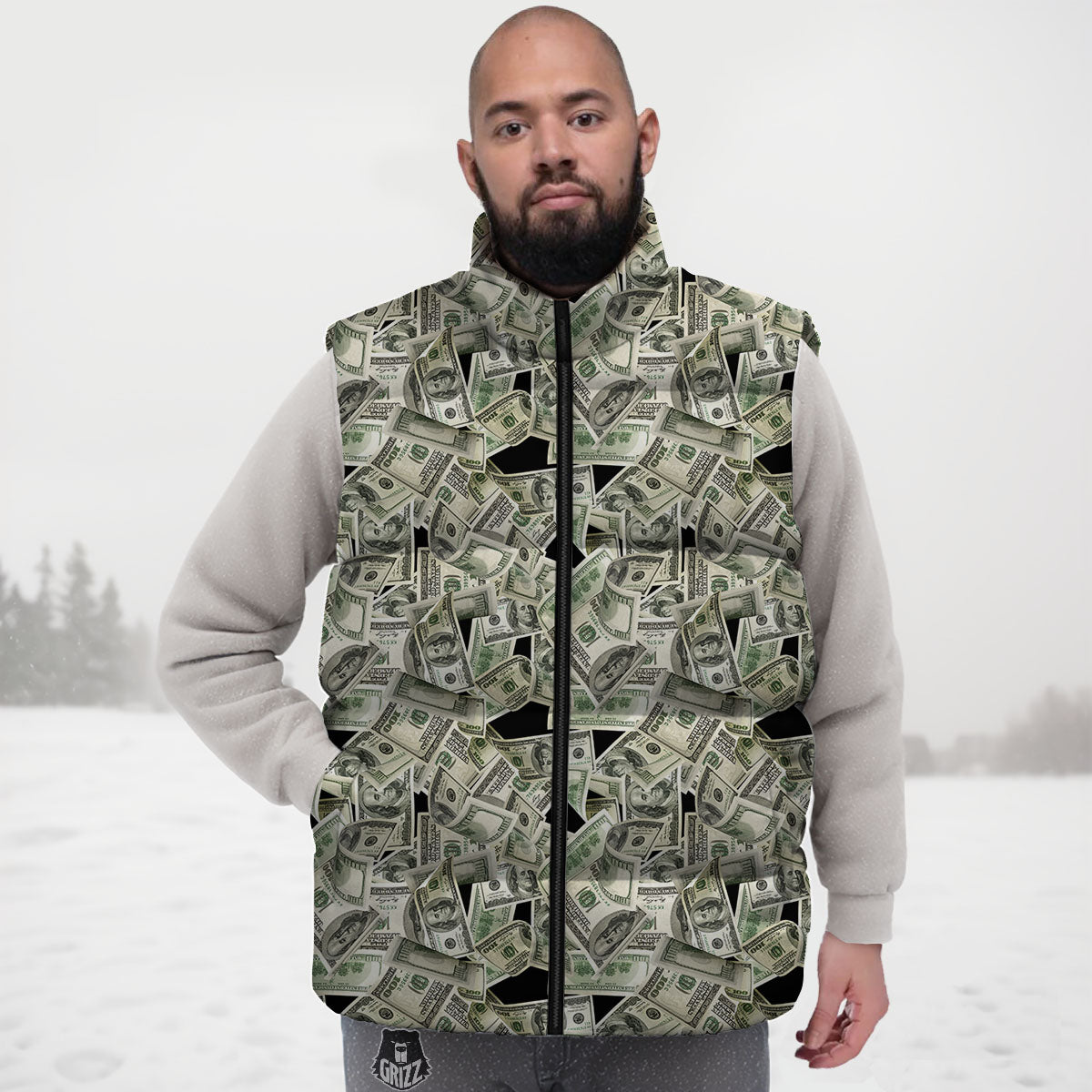USD Flying Print Down Vest-grizzshop