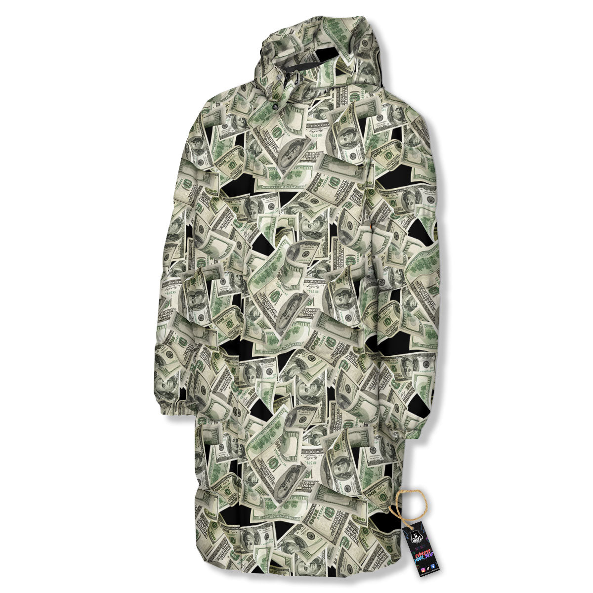 USD Flying Print Long Down Jacket-grizzshop