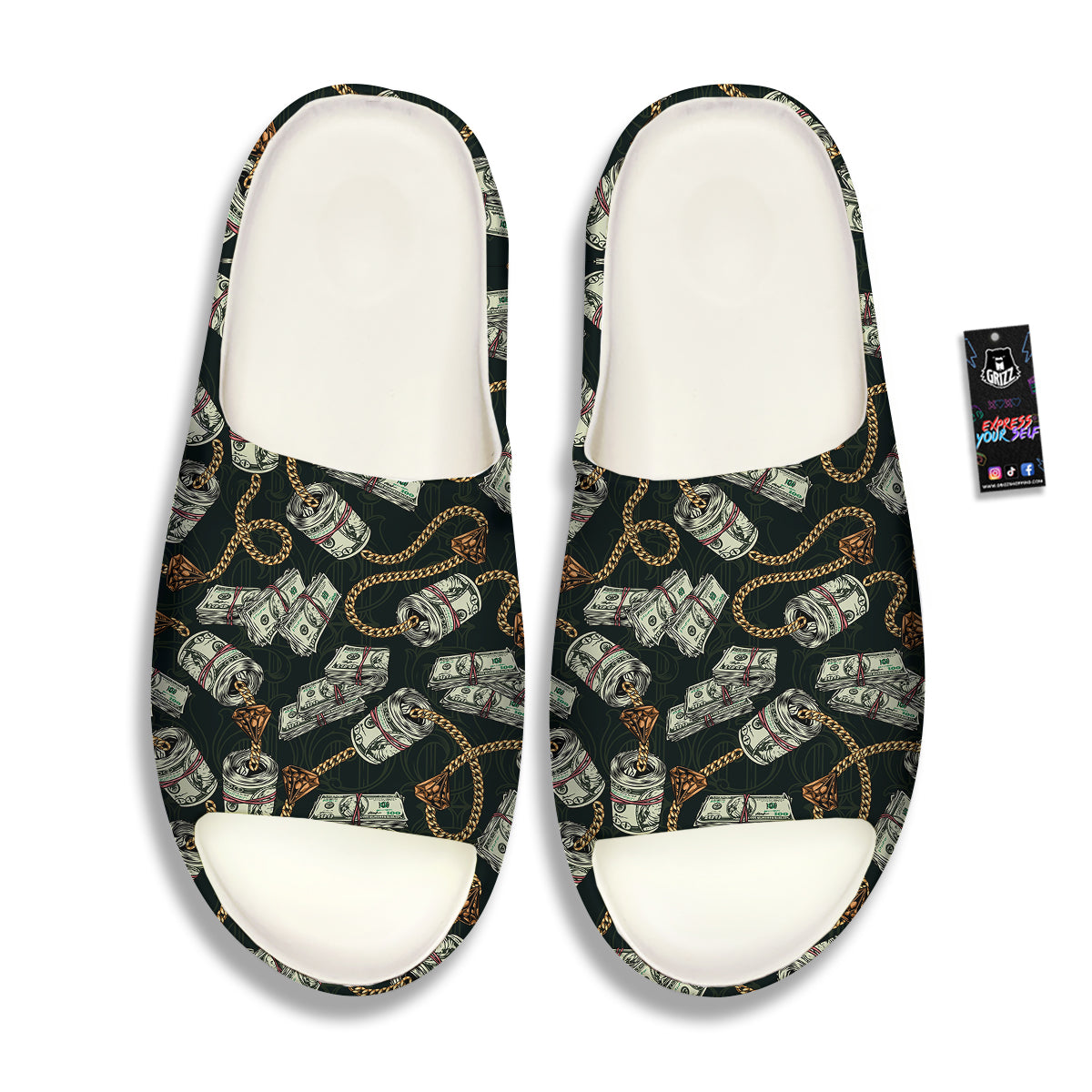 US Dollar Print Pattern Sandals-grizzshop