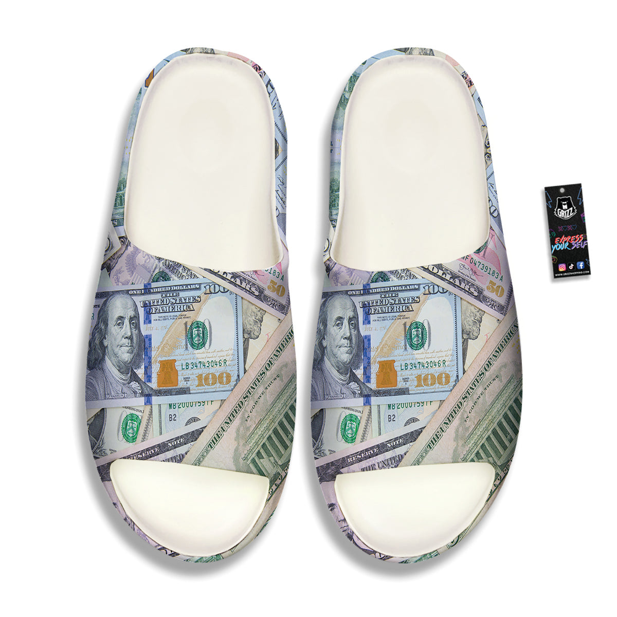 US Dollar Print Sandals-grizzshop