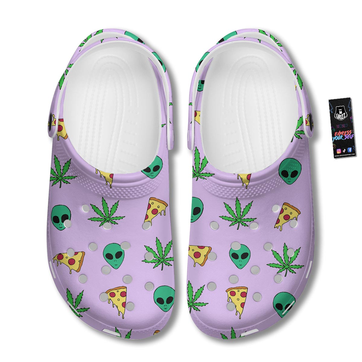 Ufo Pizza Trippy Print Pattern Clog-grizzshop