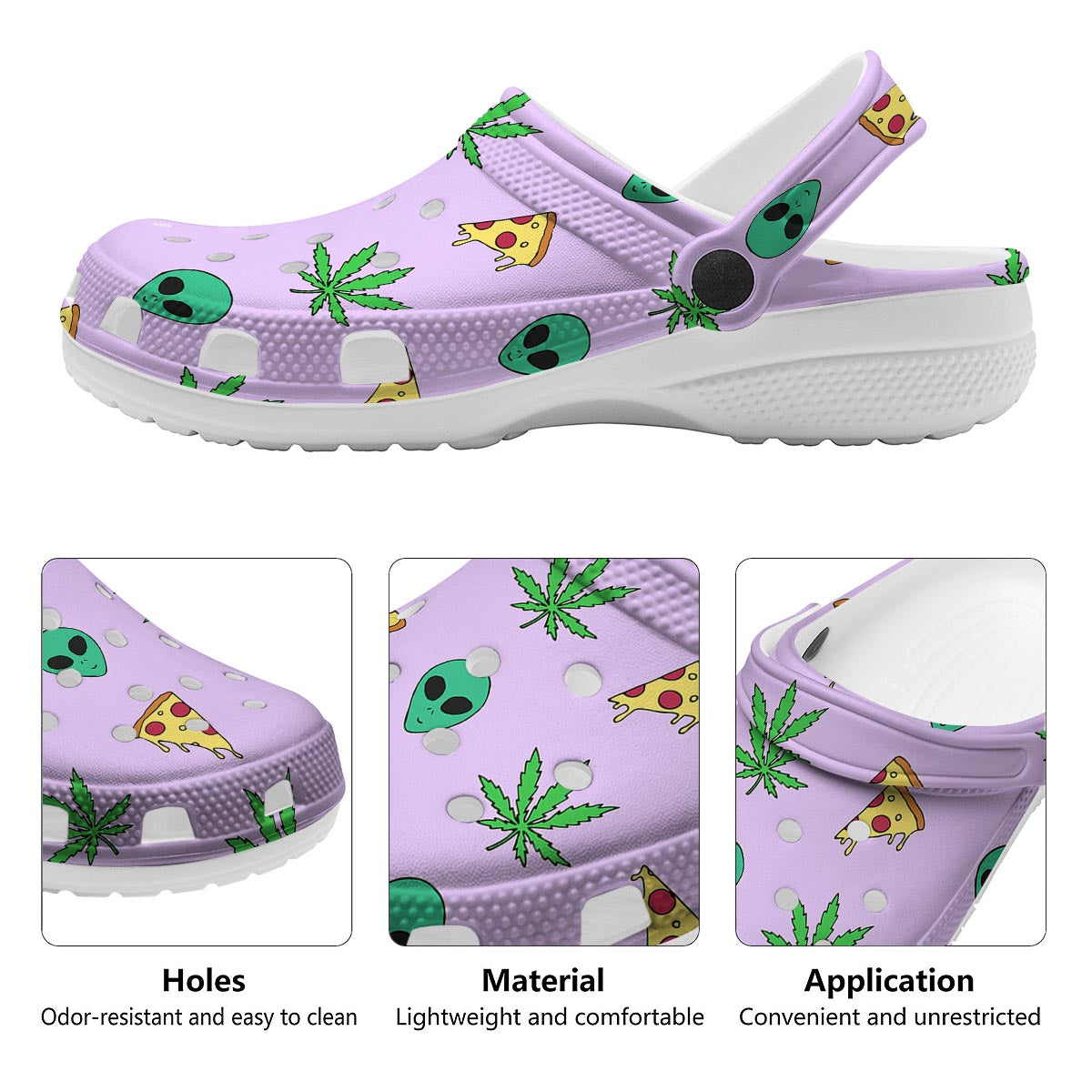 Ufo Pizza Trippy Print Pattern Clog-grizzshop