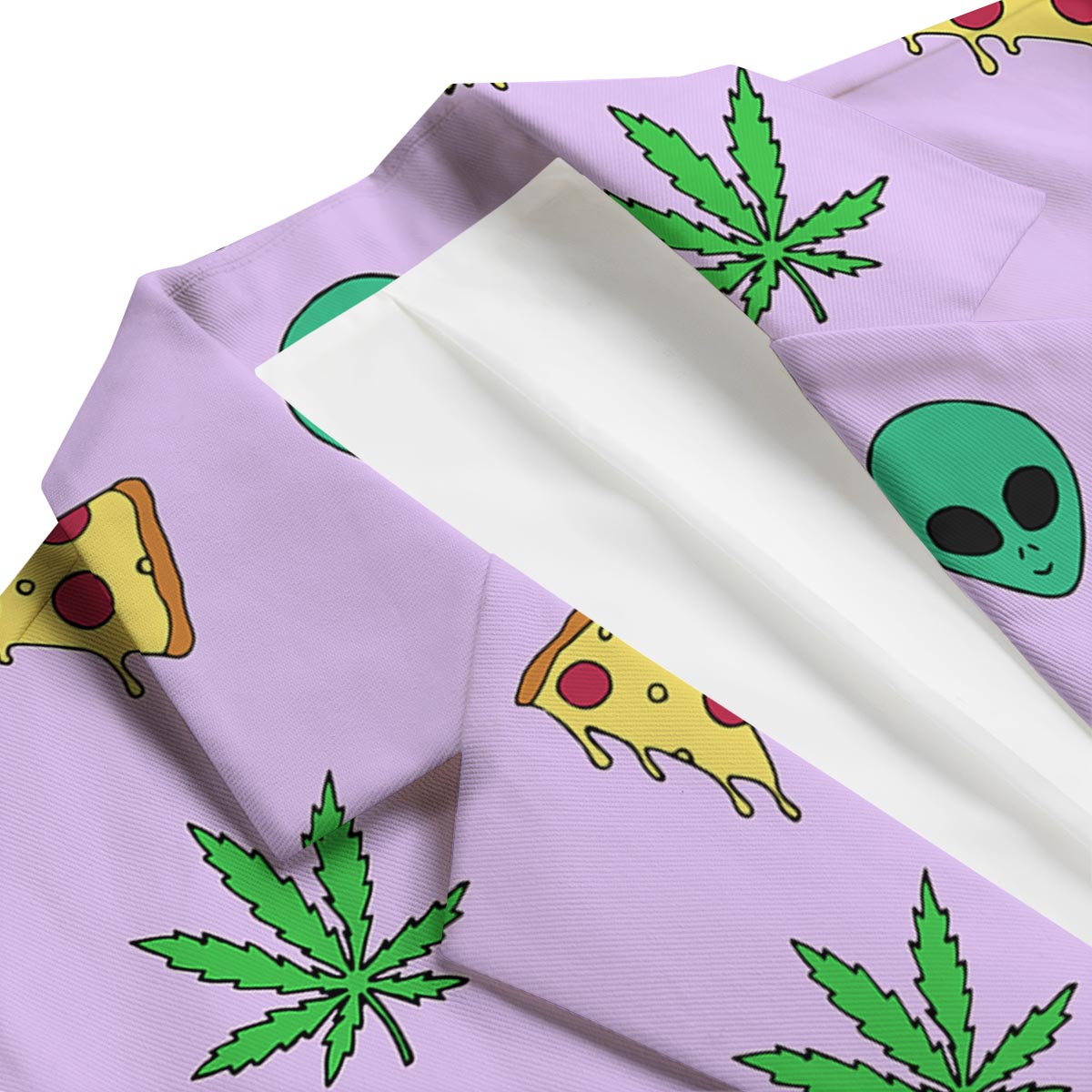 Ufo Pizza Trippy Print Pattern Men's Blazer-grizzshop