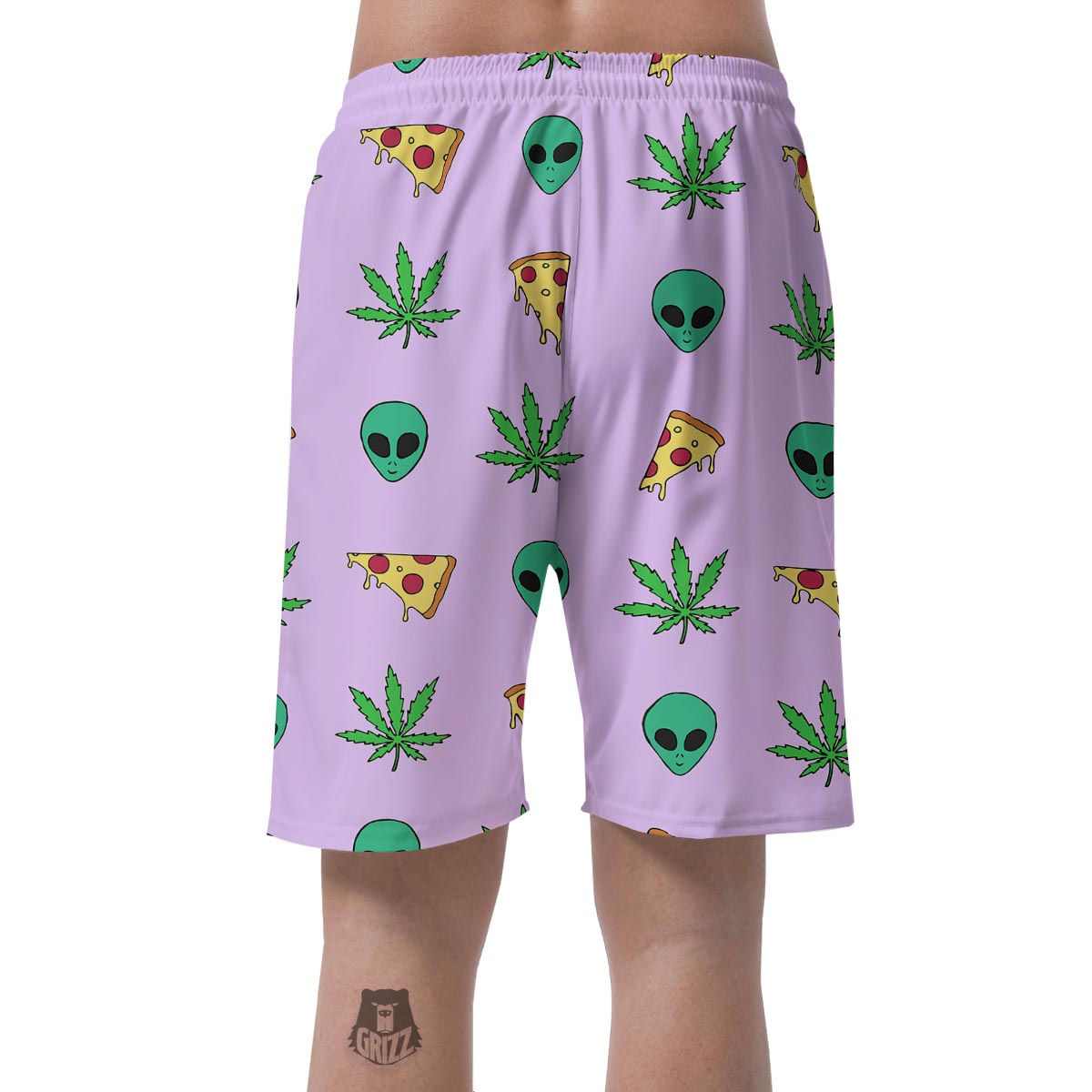Ufo Pizza Trippy Print Pattern Men's Shorts-grizzshop