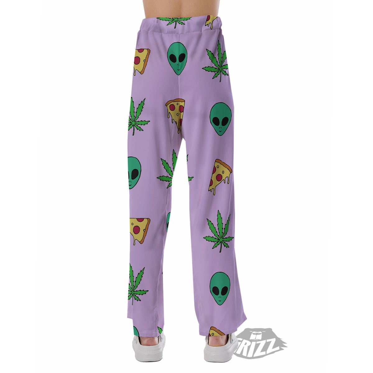 Ufo Pizza Trippy Print Pattern Pajama Pants-grizzshop