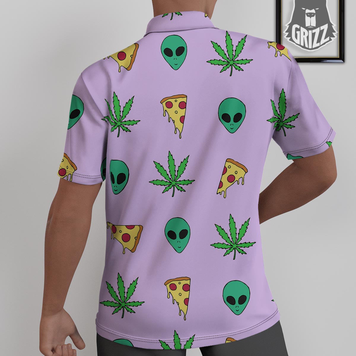 Ufo Pizza Trippy Print Pattern Untucked Shirts-grizzshop