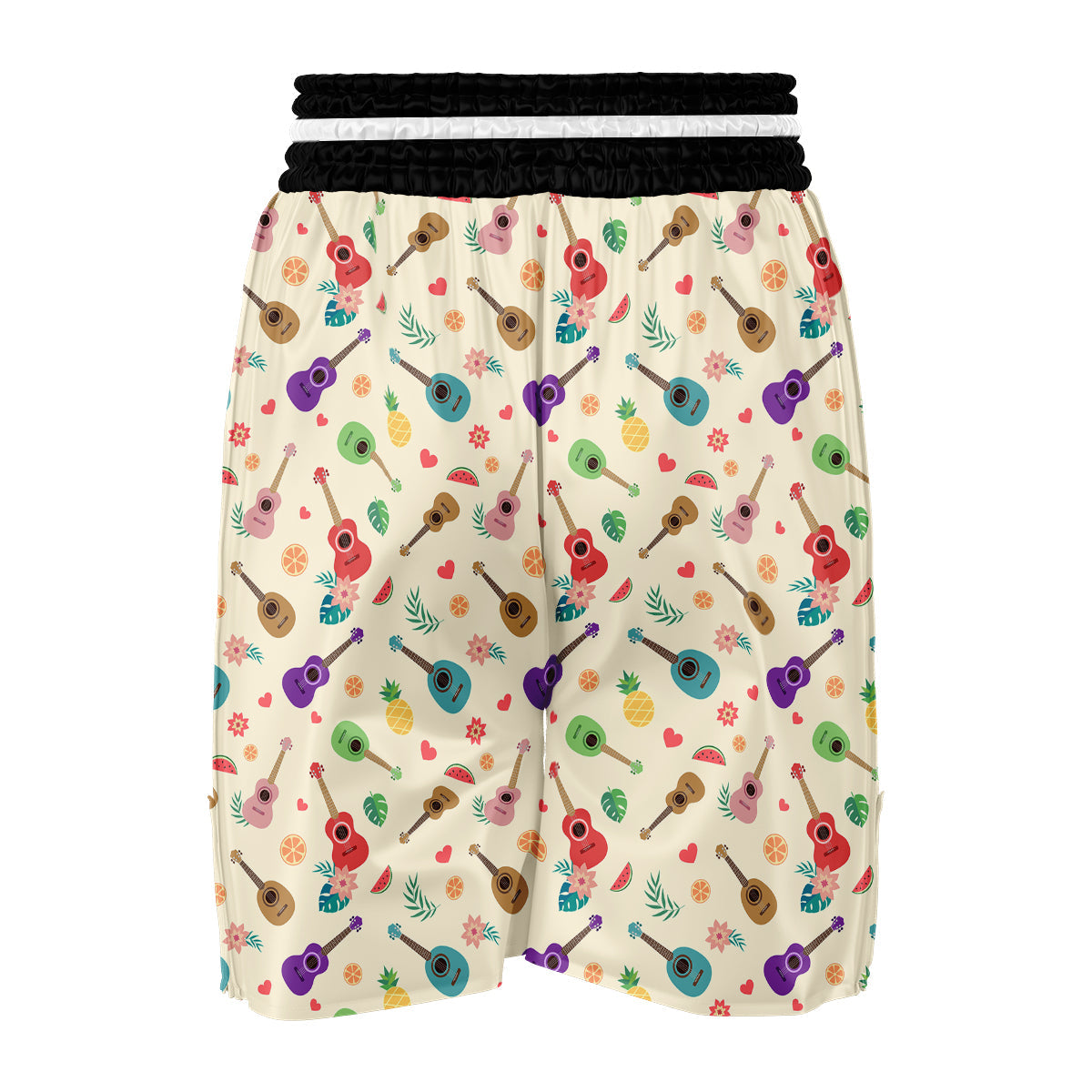 Ukulele Tropical Print Pattern Boxing Shorts-grizzshop