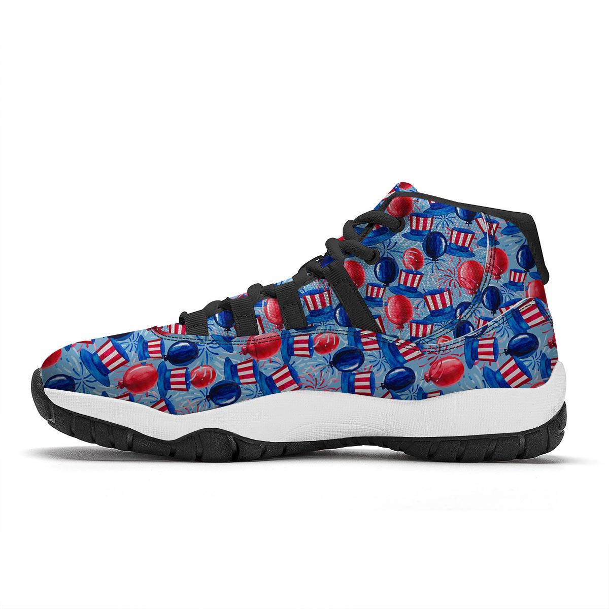 Uncle Sam Balloon Pattern Print Black Bball Shoes-grizzshop
