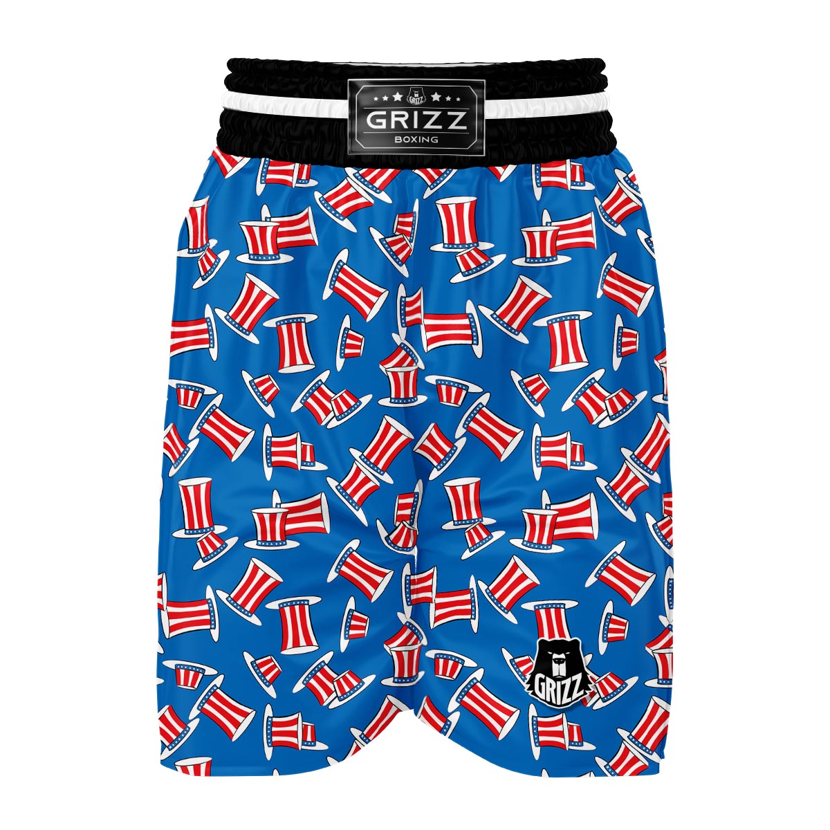 Uncle Sam Pattern Print Boxing Shorts-grizzshop
