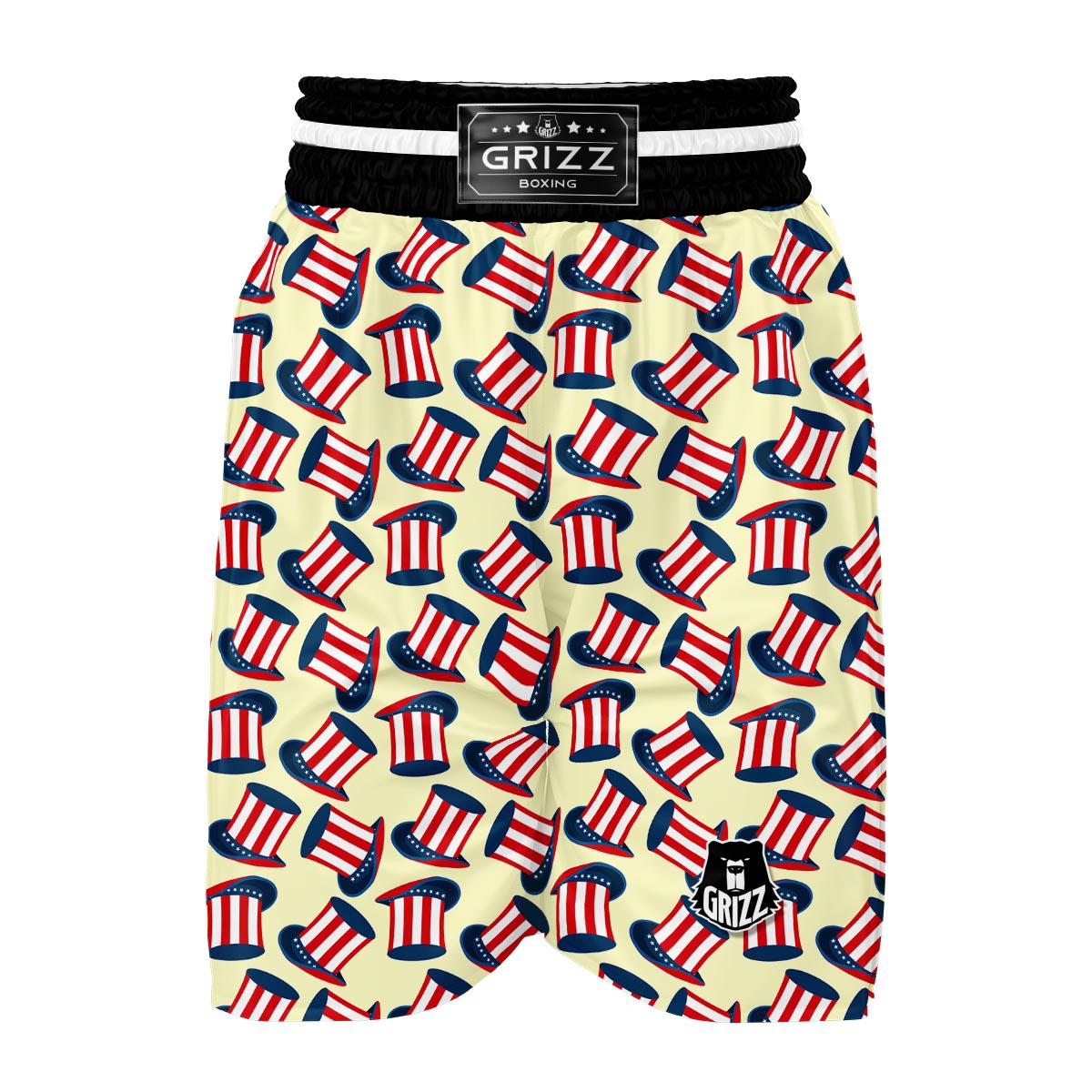 Uncle Sam Print Pattern Boxing Shorts-grizzshop
