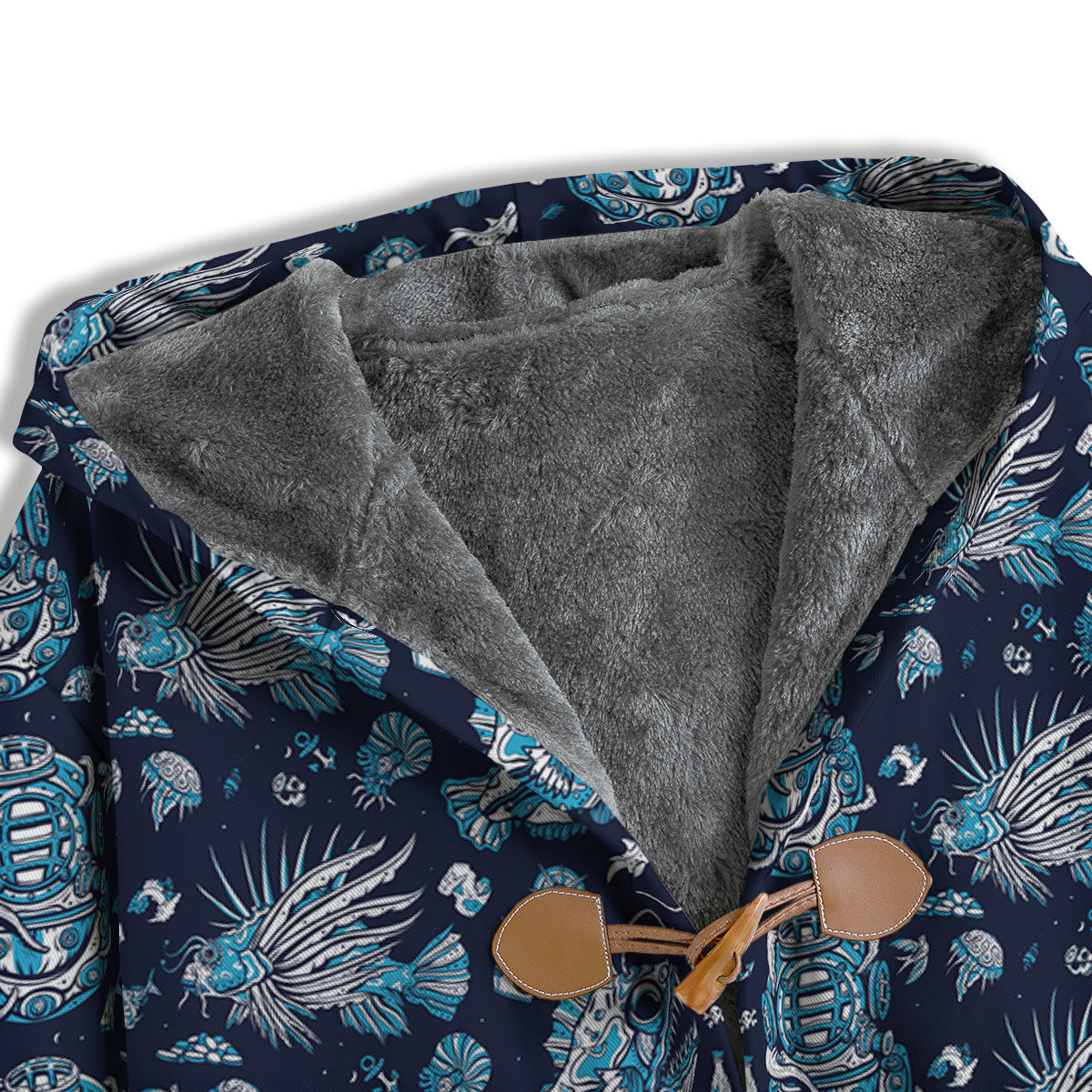 Underwater Blue Tattoo Print Pattern Men's Windbreaker Jacket-grizzshop