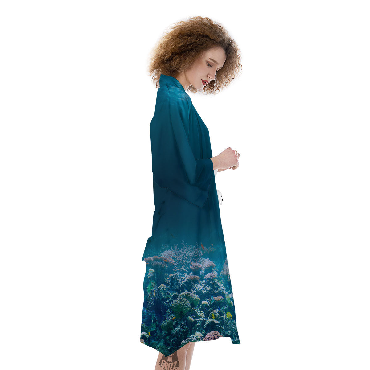 Underwater Ocean Print Kimono-grizzshop