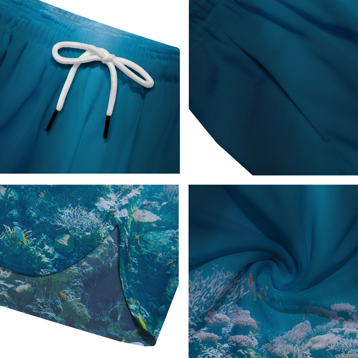 Underwater Ocean Print Men's Running Shorts-grizzshop
