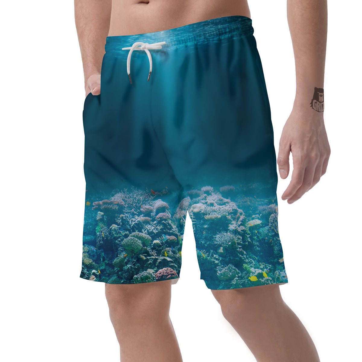 Underwater Ocean Print Men's Shorts-grizzshop