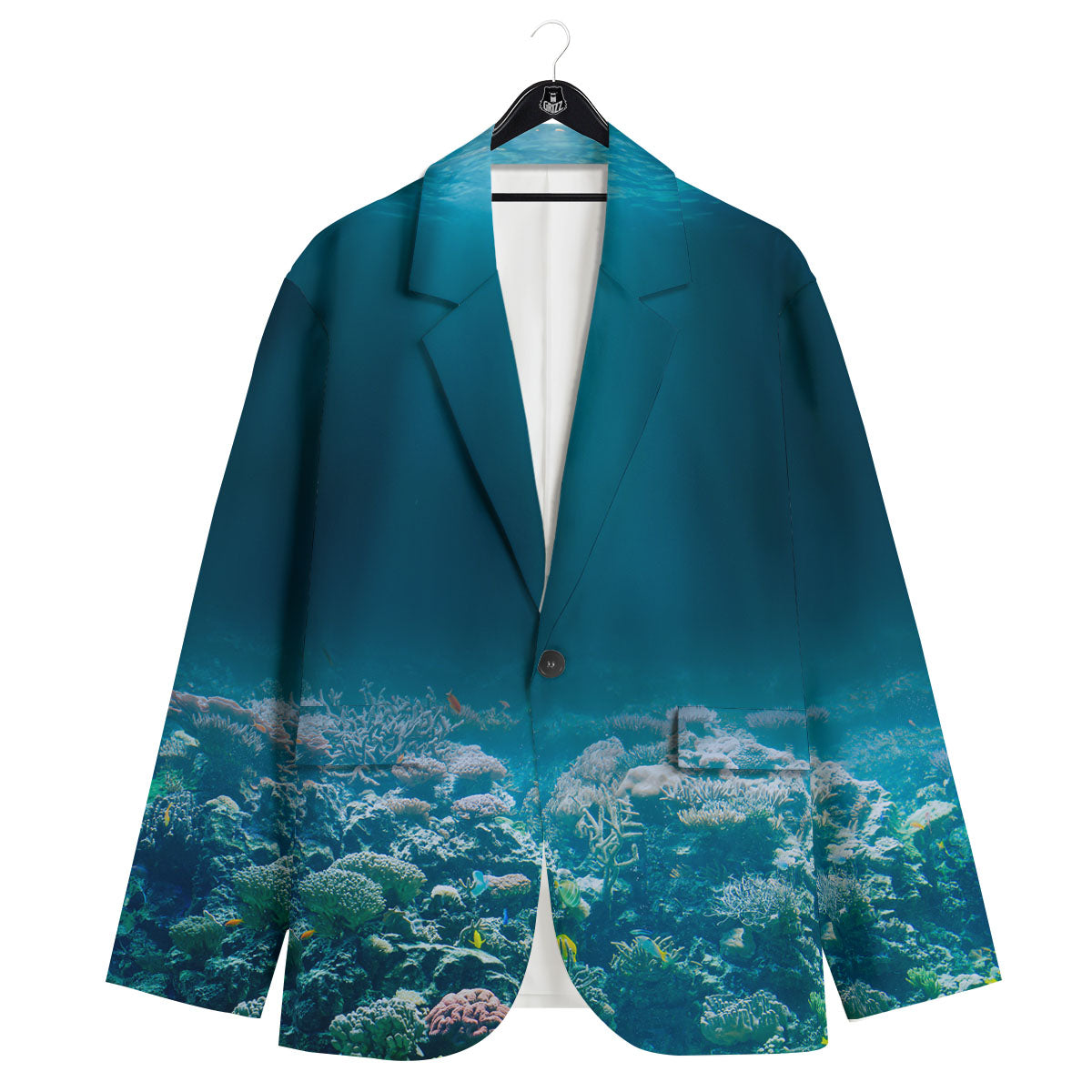 Underwater Ocean Print Men's Sport Coat-grizzshop