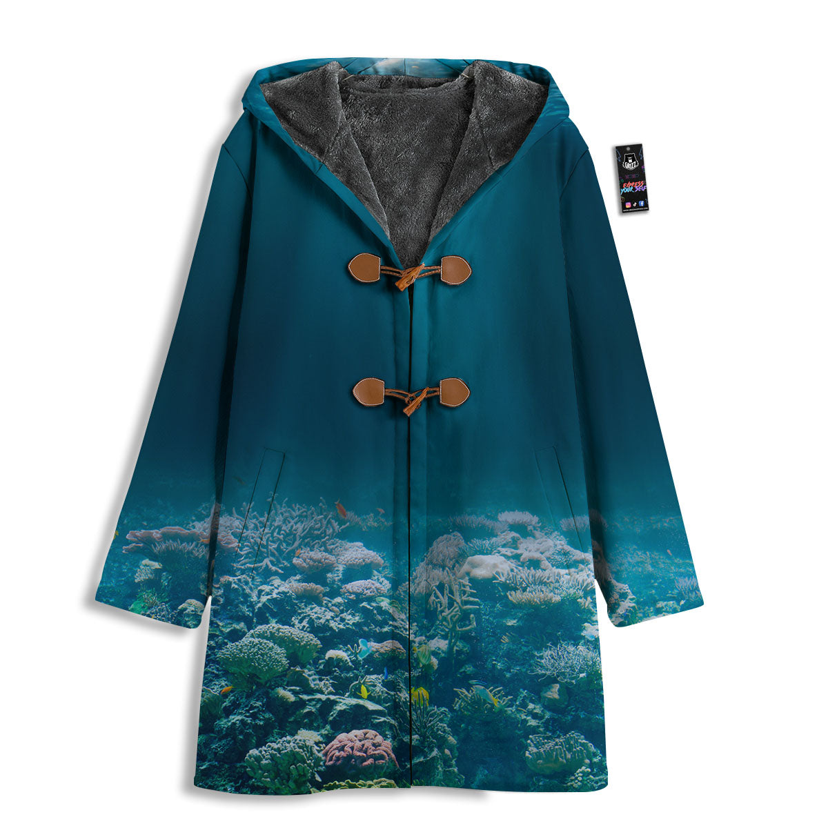 Underwater Ocean Print Men's Windbreaker Jacket-grizzshop