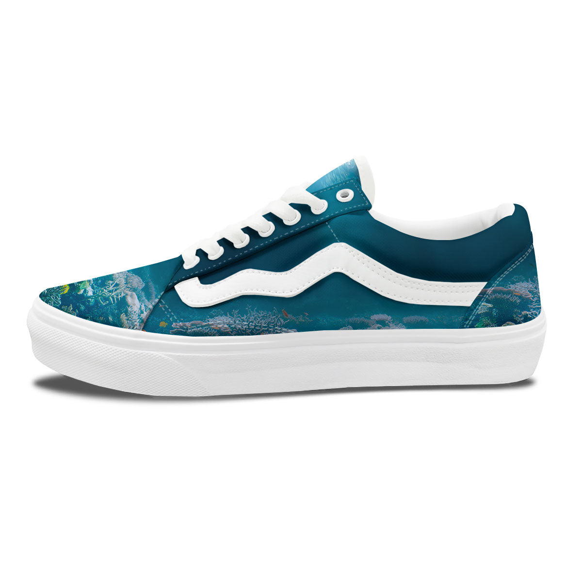 Underwater Ocean Print Skate Shoes-grizzshop