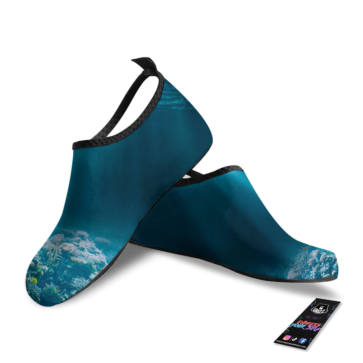Underwater Ocean Print Water Shoes-grizzshop