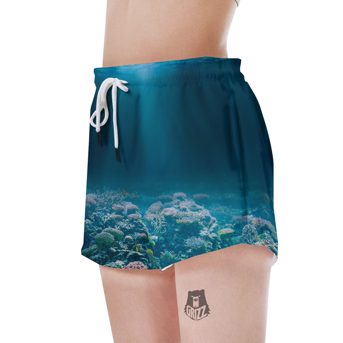Underwater Ocean Print Women's Shorts-grizzshop