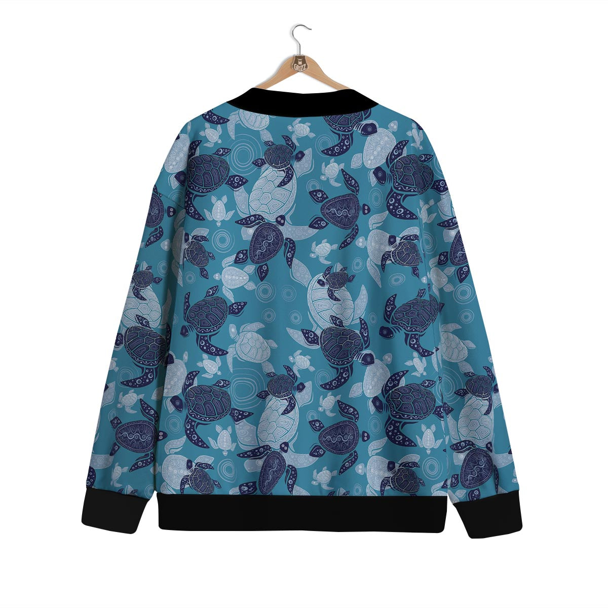 Underwater Sea Turtle Family Print Pattern Cardigan-grizzshop