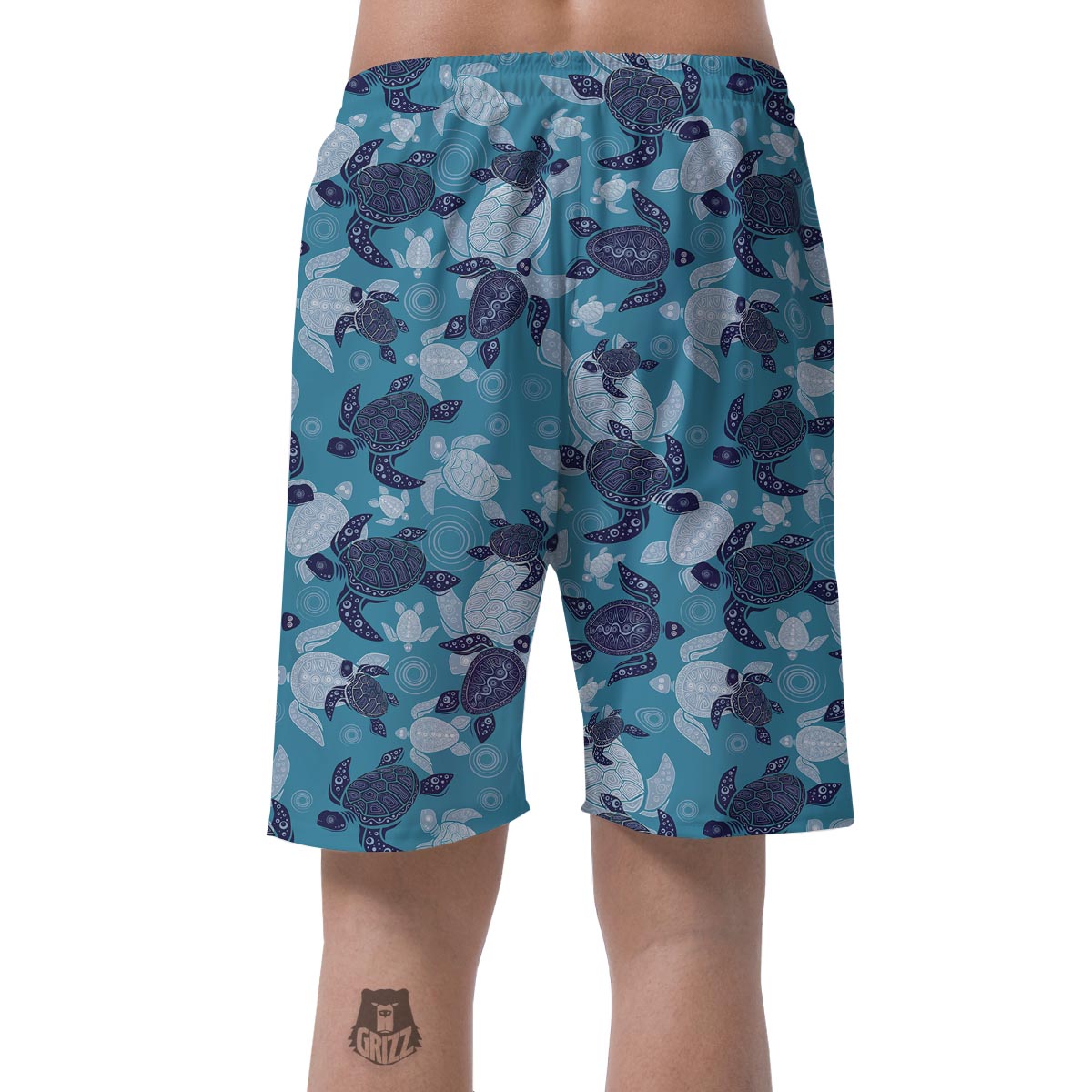Underwater Sea Turtle Family Print Pattern Men's Shorts-grizzshop